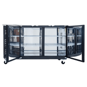 69" x 28" Swing Solid Door Powder Coated Black Stainless Steel Commercial Back Bar Refrigerator - CulinaryProfis