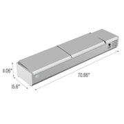 71 in. Eight Pan Refrigerated Countertop Condiment Prep Station - SCDC - 8P - SSL - CulinaryProfis