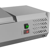 71 in. Eight Pan Refrigerated Countertop Condiment Prep Station - SCDC - 8P - SSL - CulinaryProfis