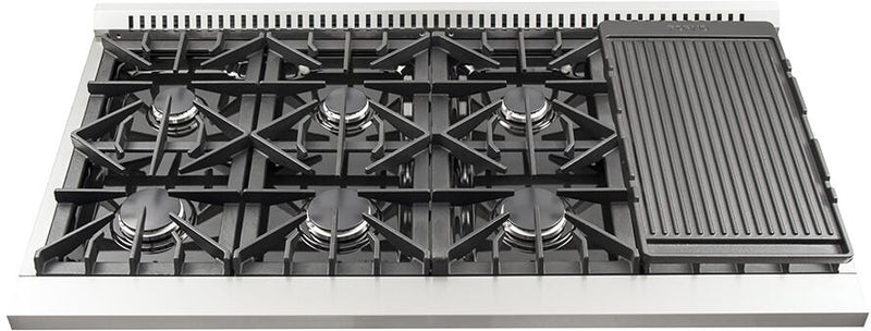 FORNO Appliance Package - 48 Inch Gas Range, 60 Inch Refrigerator, Microwave Drawer, Dishwasher, AP-FFSGS6244-48-7 FORNO