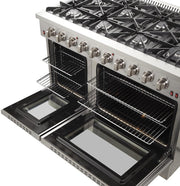 FORNO Appliance Package - 48 Inch Gas Range, 60 Inch Refrigerator, Microwave Drawer, Dishwasher, AP-FFSGS6244-48-7 FORNO