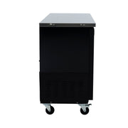 73" x 24" Swing Glass Door Powder Coated Black Stainless Steel Commercial Back Bar Refrigerator - CulinaryProfis