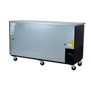 73" x 24" Swing Glass Door Powder Coated Black Stainless Steel Commercial Back Bar Refrigerator - CulinaryProfis