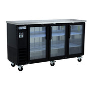 73" x 24" Swing Glass Door Powder Coated Black Stainless Steel Commercial Back Bar Refrigerator - CulinaryProfis