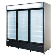 78" Black Swing Commercial Glass Door Merchandiser Refrigerator - 67 cu ft - CulinaryProfis