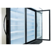 78" Black Swing Commercial Glass Door Merchandiser Refrigerator - 67 cu ft - CulinaryProfis