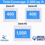 MRCOOL® DIY® 5th Gen Multi-Zone 6-Zone 55,000 BTU 22 SEER2 (9K + 9K + 36K) 3 x 25ft line sets- Ductless Mini-Split Air Conditioner & Heat Pump — DIYM355HPW09D37 MRCOOL®