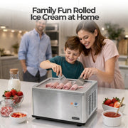 Whynter ICR-300SS Portable Instant Rolled Ice Cream Maker with Compressor Frozen Pan Roller, Stainless Steel Whynter