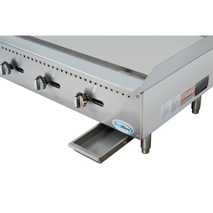 48 in. Natural Gas 4-Burner Griddle with 120,000 BTUs in Stainless-Steel (KM-GG4-48M)
