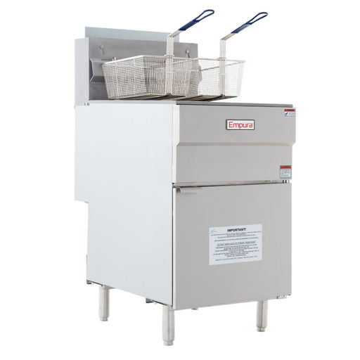 80 lb. Natural Gas Commercial Stainless Steel Floor Fryer - 150,000 BTU - CulinaryProfis