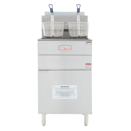 80 lb. Natural Gas Commercial Stainless Steel Floor Fryer - 150,000 BTU - CulinaryProfis