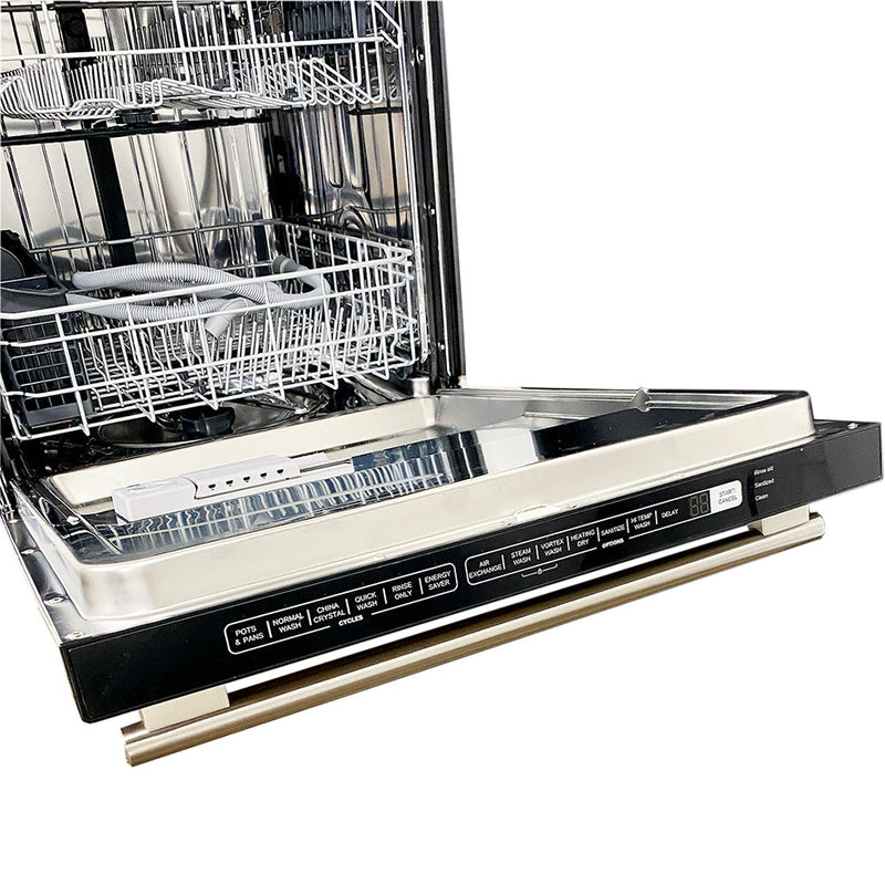 FORNO Appliance Package - 48 Inch Gas Range, 60 Inch Refrigerator, Microwave Drawer, Dishwasher, AP-FFSGS6244-48-7 FORNO