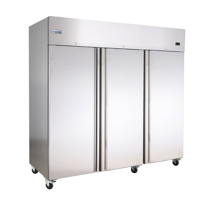 81" Commercial Stainless Steel 3 Door Reach - In Refrigerator - CulinaryProfis