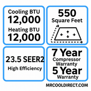 MRCOOL® DIY Hyper Heat 12K Complete Mini-Split System — DIYHH-12-HP-C-230D25-O Condenser + DIY-12-HP-WMAH-230D25-O Air Handler — 23.5 SEER2, 208/230V, 25ft Pre-Charged Line Set MRCOOL®