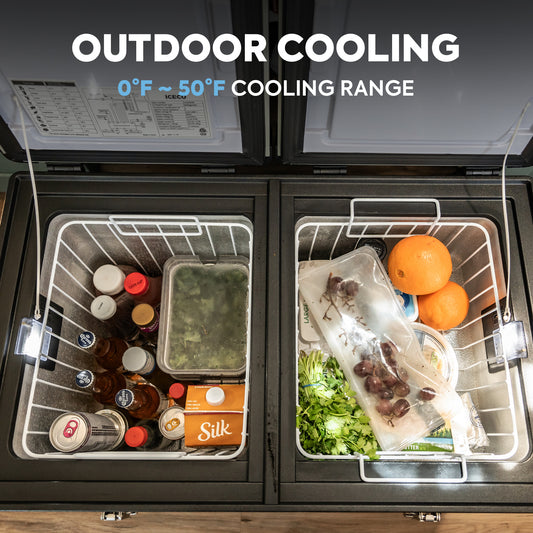 VL65 Dual Zone Metal Fridge Freezer with Cover | ICECO | 65LT Inca Overland Outfitters