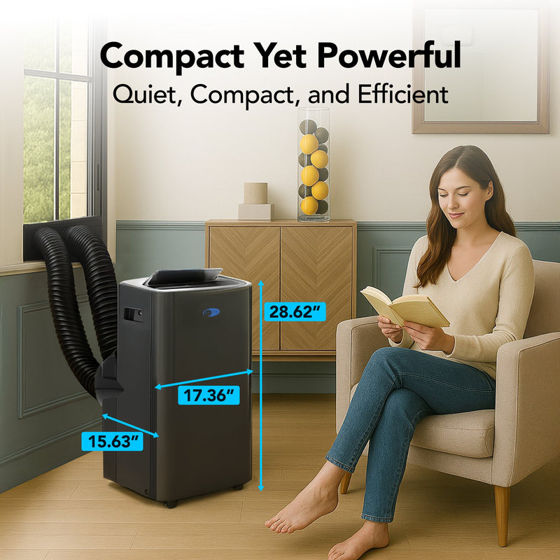 Whynter ARC-1280MX 13,000 BTU Dual Hose Inverter Portable Air Conditioner with Dehumidifier, WiFi, Remote Control – Cools Up to 500 sq. ft. (Black) Whynter