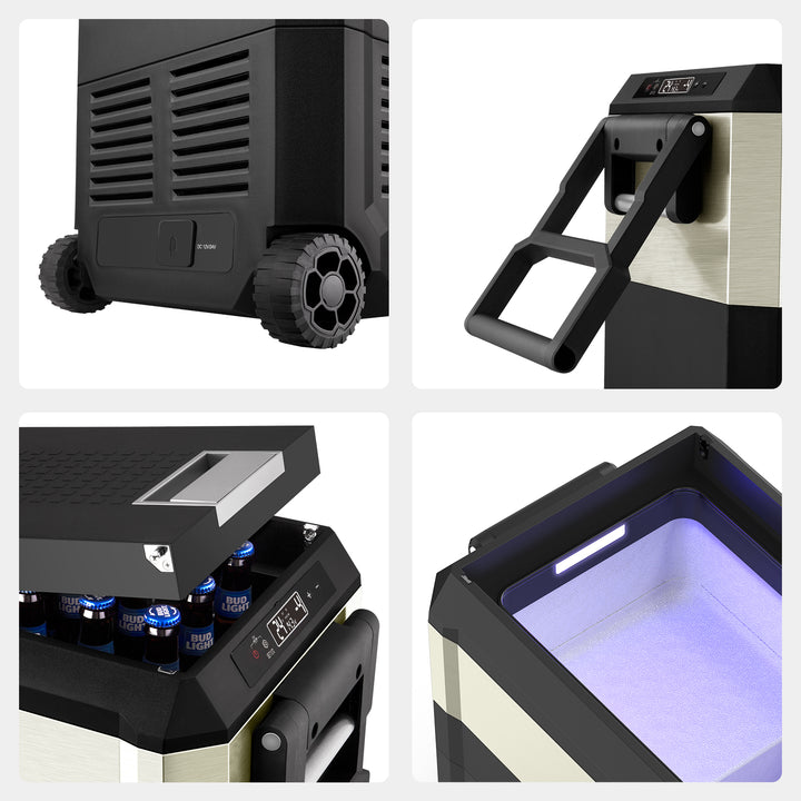 JP50 Pro Dual Zone Wheeled Car Fridge With Cover | ICECO | 50 LT Inca Overland Outfitters