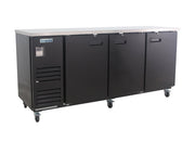 90" x 28" Swing Solid Door Powder Coated Black Stainless Steel Commercial Back Bar Refrigerator - CulinaryProfis