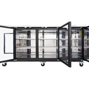 90" x 28" Swing Solid Door Powder Coated Black Stainless Steel Commercial Back Bar Refrigerator - CulinaryProfis