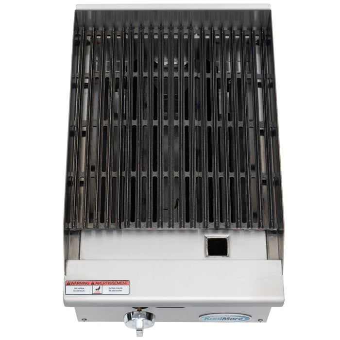 16 in. Commercial 1-Burner Natural Gas Charbroiler with 30,000 BTU in Stainless-Steel (KM-GCB1-18M)