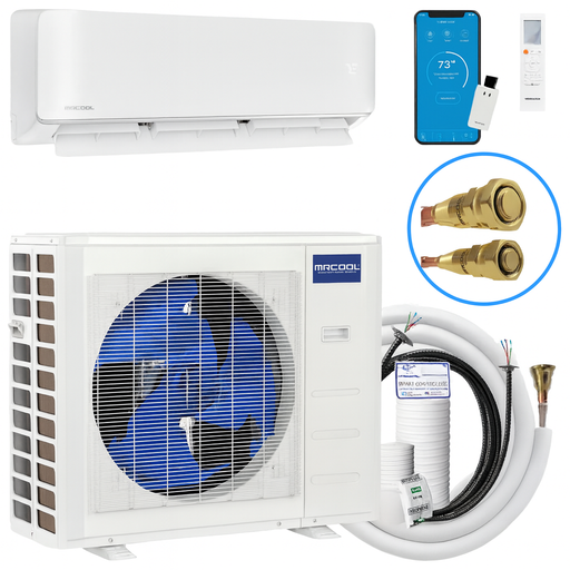 MRCOOL® DIY Hyper Heat 12K Complete Mini-Split System — DIYHH-12-HP-C-230D25-O Condenser + DIY-12-HP-WMAH-230D25-O Air Handler — 23.5 SEER2, 208/230V, 25ft Pre-Charged Line Set MRCOOL®