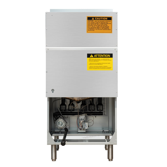75 lb. Floor Standing Natural Gas Commercial Fryer with 150,000 BTU in Stainless-Steel, ETL Listed (KM-FDF75-NG)