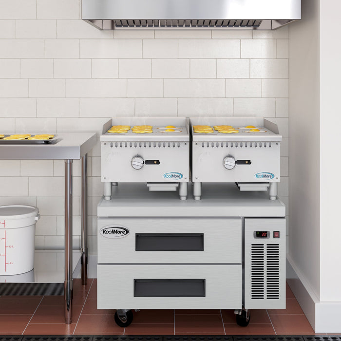 18 in. Natural Gas 1-Burner Griddle with 30,000 BTU in Stainless-Steel (KM-GG1-18M)