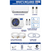 MRCOOL® DIY® 5th Gen Multi-Zone 2-Zone 18,000 BTU 1.5 ton 24 SEER2 (6K + 6K) Air Handlers Ductless Mini-Split Air Conditioner and Heat Pump (16ft x 16ft) Pre-Charged R-454B line sets, (230V)- DIYM218HPW00D00 MRCOOL®