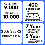 MRCOOL® DIY® 5th Gen E Star 9,000 BTU Single Zone Mini Split Complete System with 25ft. Line Set 115V — DIY-09-HP-WM-115D25-O MRCOOL®