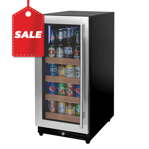 15" Wide Reserva Series Stainless Steel Left Hinge Beverage Center Allavino