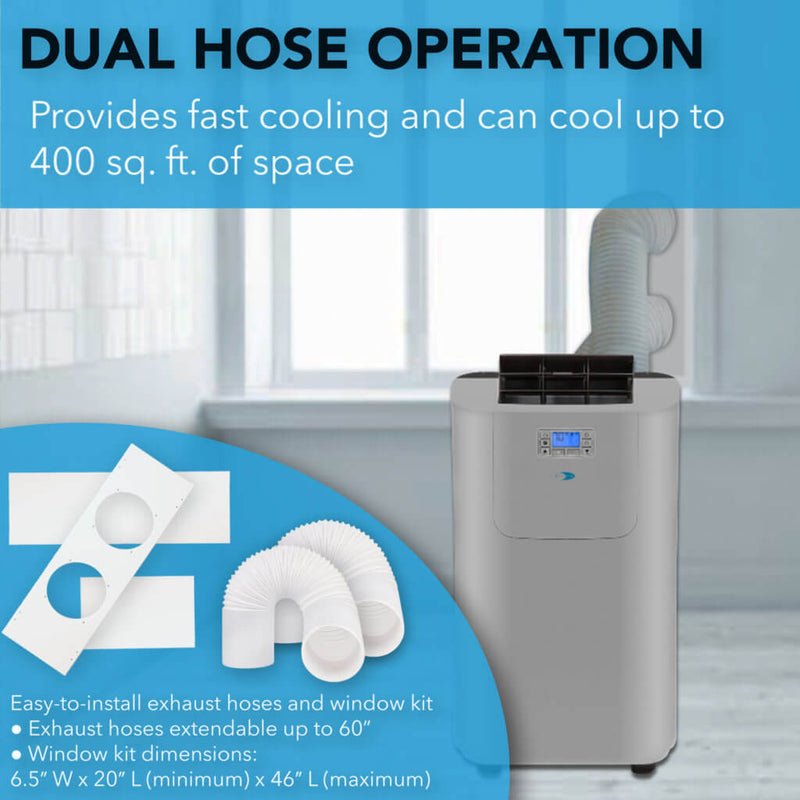 Whynter ARC-122DHP Portable Air Conditioner 12,000 BTU – Dual Hose, Heater, Dehumidifier | Cools & Heats Up to 400 sq. ft.