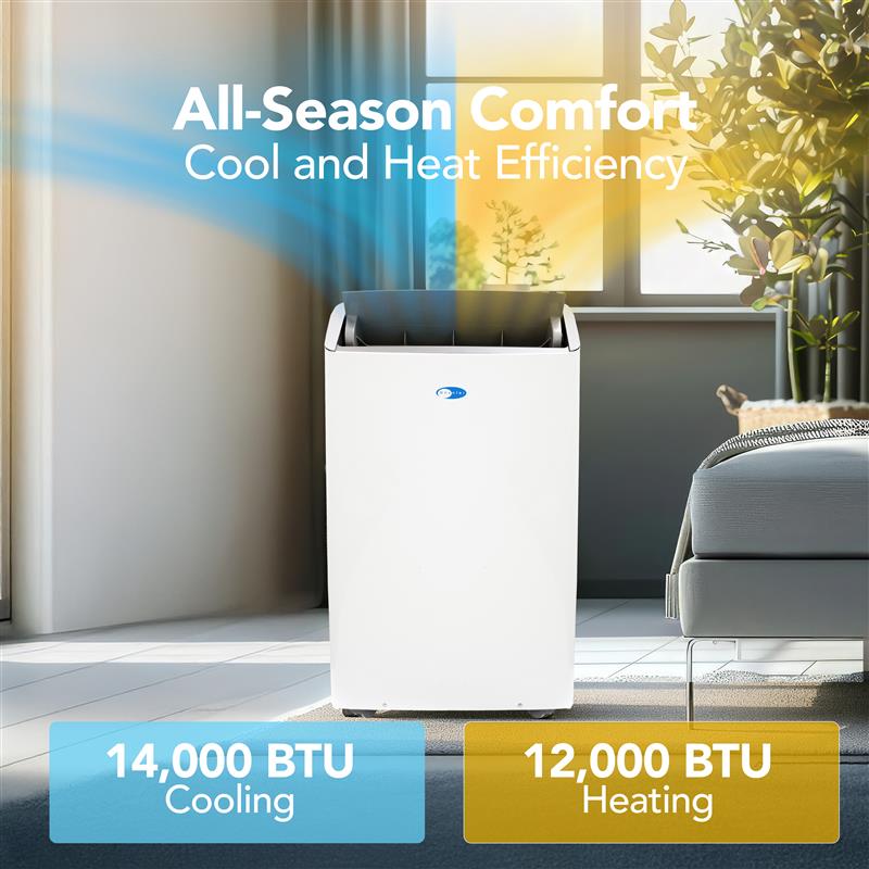 Whynter ARC-1230WNH Portable Air Conditioner 14,000 BTU – Inverter, Dual Hose, WiFi, Heater | Cools & Heats Up to 600 sq. ft.