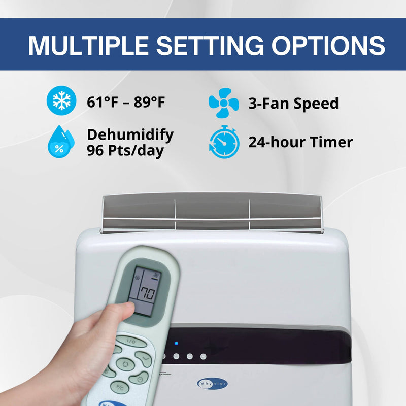 Whynter ARC-12SDH Portable Air Conditioner 12,000 BTU – Dual Hose, Heater, Dehumidifier | Cools & Heats Up to 400 sq. ft. Whynter