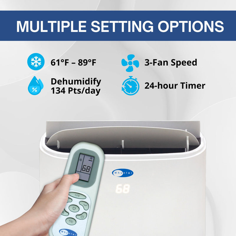 Whynter ARC-147WFH Portable Air Conditioner 14,000 BTU – Dual Hose, Heater, Dehumidifier | Cools & Heats Up to 500 sq. ft.