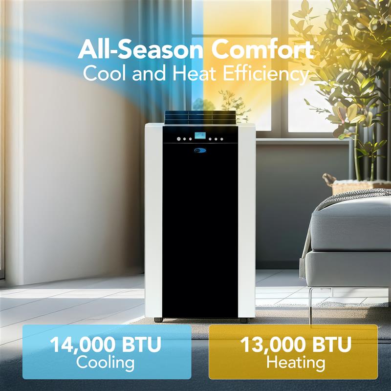 Whynter ARC-14SH Portable Air Conditioner 14,000 BTU – Dual Hose, Heater, Dehumidifier | Cools & Heats Up to 500 sq. ft.