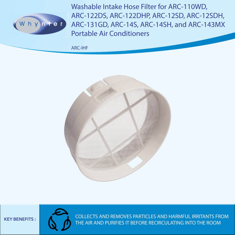 Whynter Intake Hose Pre-Filter for Models ARC-110WD, ARC-12SD, ARC-12SDH, ARC-131GD, ARC-14S, ARC-14SH, ARC-143MX, ARC-122DS, ARC-122DHP Whynter