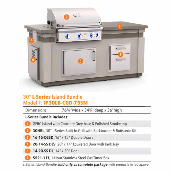 American Outdoor Grill 30 Inch L-Series Grill Island Bundle