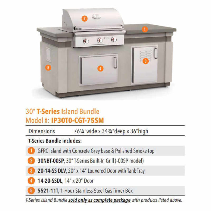American Outdoor Grill 30 Inch T-Series Grill Island Bundle