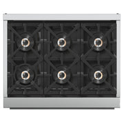FORNO Capriasca 36" 5.36 cu. ft. Gas Range with 6 Italian Burners, Stainless Steel- FFSGS6260-36 FORNO