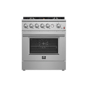 FORNO Giovanni 30-inch Gas Range Stainless Steel, 5 Burners 67,000 BTU, 4.32 cu.ft. Convection Oven, FFSGS6274-30 FORNO