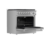 FORNO Marco 36" 5.36 cu.ft. Gas Range with 6 Burners and Built-In Temperature Gauge, FFSGS6277-36 FORNO