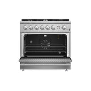 FORNO Marco 36" 5.36 cu.ft. Gas Range with 6 Burners and Built-In Temperature Gauge, FFSGS6277-36 FORNO