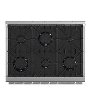 FORNO Marco 36" 5.36 cu.ft. Gas Range with 6 Burners and Built-In Temperature Gauge, FFSGS6277-36 FORNO