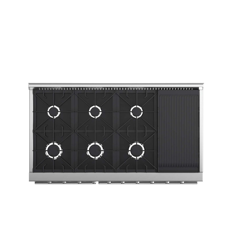 FORNO Premium 2-Piece Kitchen Bundle - Galiano 48" Stainless Steel Range, Forno Maderno 2-28 " Wide Units with Decorative Trim, FBDL-018-03CAUS FORNO