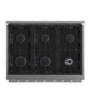 FORNO Galiano 36" Freestanding Gas Range with 6 Italian Burners in Stainless Steel, FFSGS6244-36 FORNO