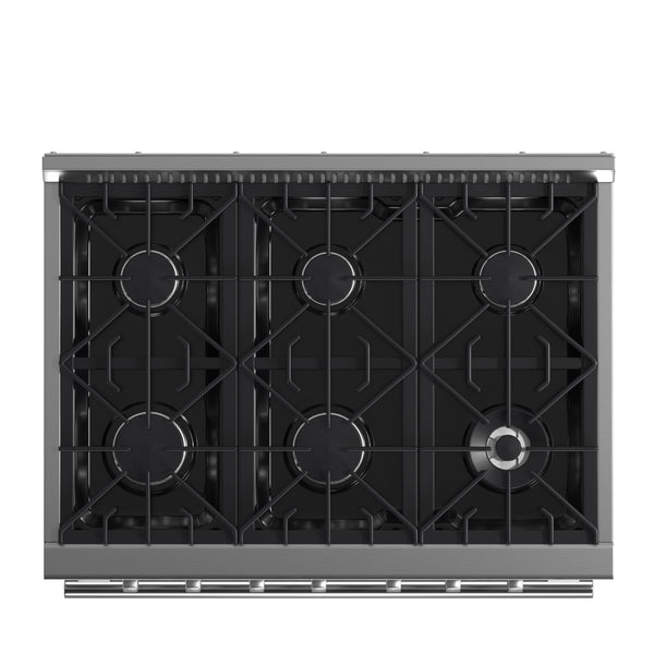 FORNO Galiano 36" Freestanding Gas Range with 6 Italian Burners in Stainless Steel, FFSGS6244-36 FORNO