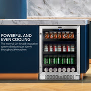 Whynter BBR-148SB 24” Built-In Beverage Refrigerator Cooler – 182 Can Capacity, Stainless Steel Glass Door, Lock, LED Lighting (Stainless Steel) Whynter