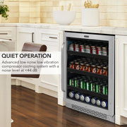 Whynter BBR-148SB 24” Built-In Beverage Refrigerator Cooler – 182 Can Capacity, Stainless Steel Glass Door, Lock, LED Lighting (Stainless Steel) Whynter