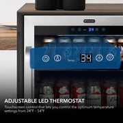 Whynter BBR-148SB 24” Built-In Beverage Refrigerator Cooler – 182 Can Capacity, Stainless Steel Glass Door, Lock, LED Lighting (Stainless Steel) Whynter