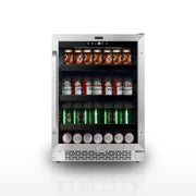 Whynter BBR-148SB 24” Built-In Beverage Refrigerator Cooler – 182 Can Capacity, Stainless Steel Glass Door, Lock, LED Lighting (Stainless Steel) Whynter